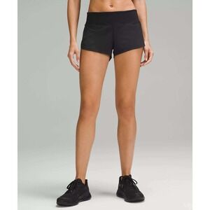 Lululemon Speed Up Shorts Womens 8 Black Low Rise Running Athletic Gym
